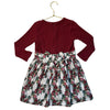 Kate Quinn Burgundy Ribbed & Pomegranate Print Dress - Size 3T