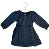 Oso & Me Green & Navy Tartan Plaid Dress, Velvet Trim - Size 3