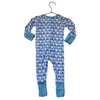 Little Sleepies Blue & White Rainbow Print One-Piece PJ - Size 3-6 Mo