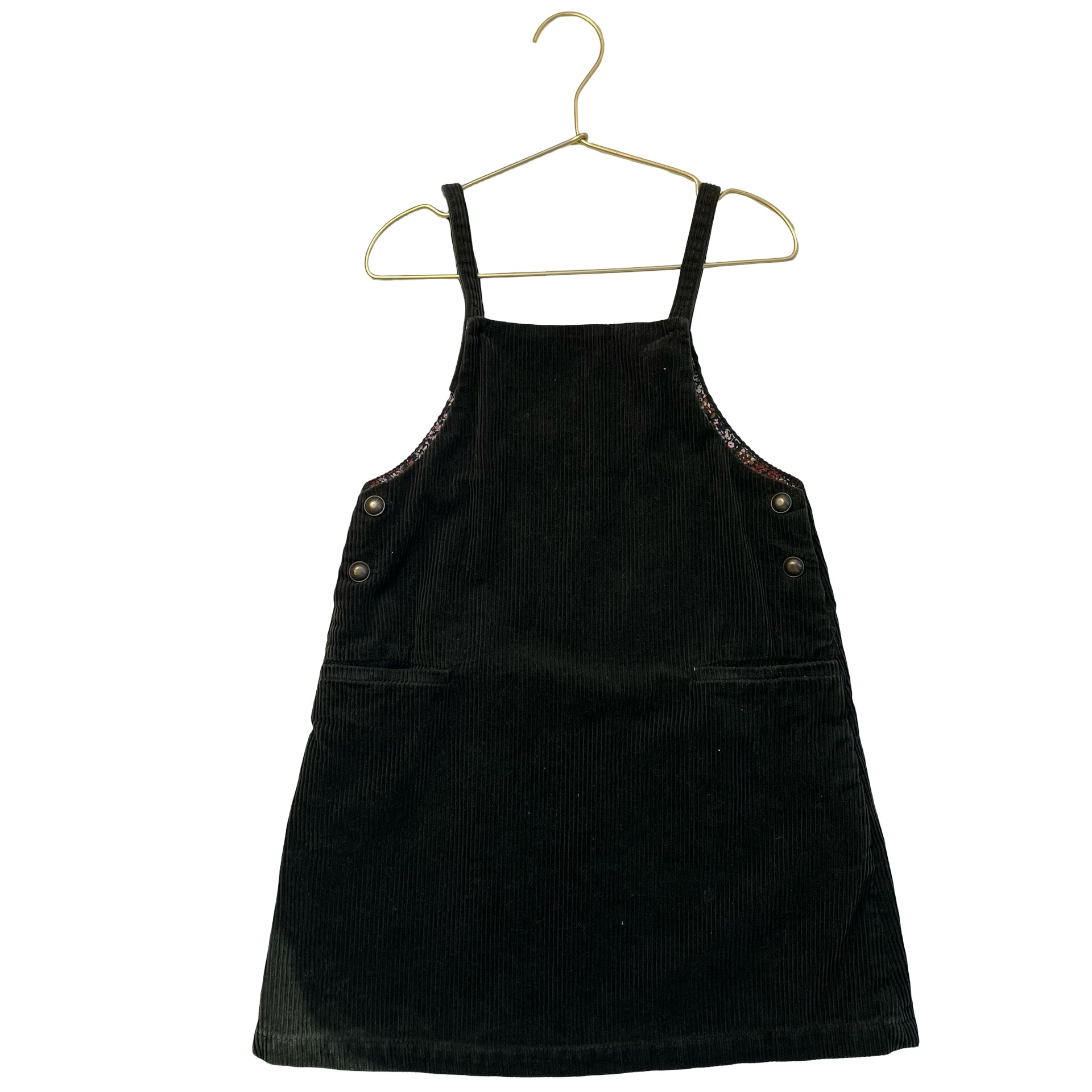 Zara Dark Green Corduroy Overall Dress - Size 7