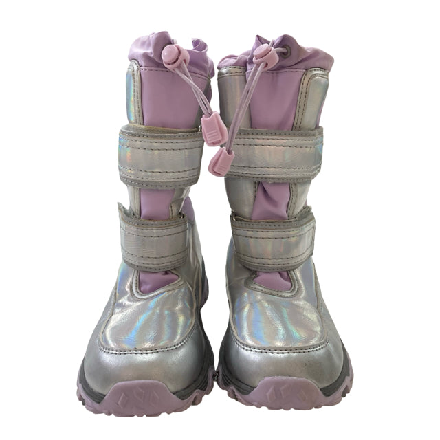Lands' End Lavender & Silver Irridescent Winter Boots - Size 1Y Big Kid