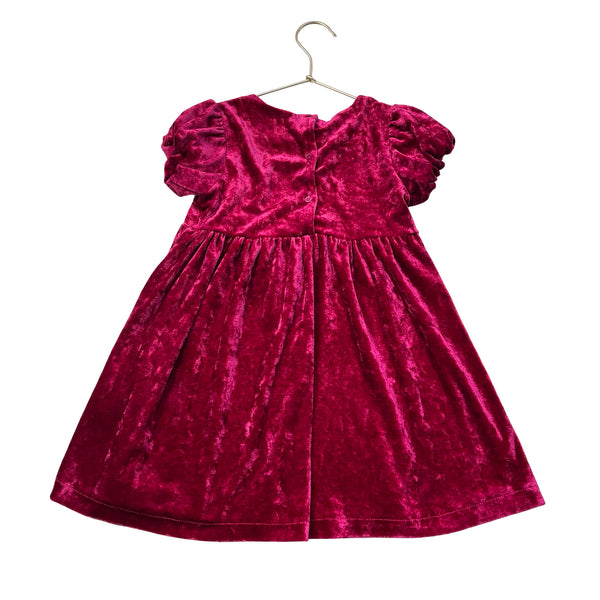 Zara Berry Crushed Velvet Dress - Size 4-5