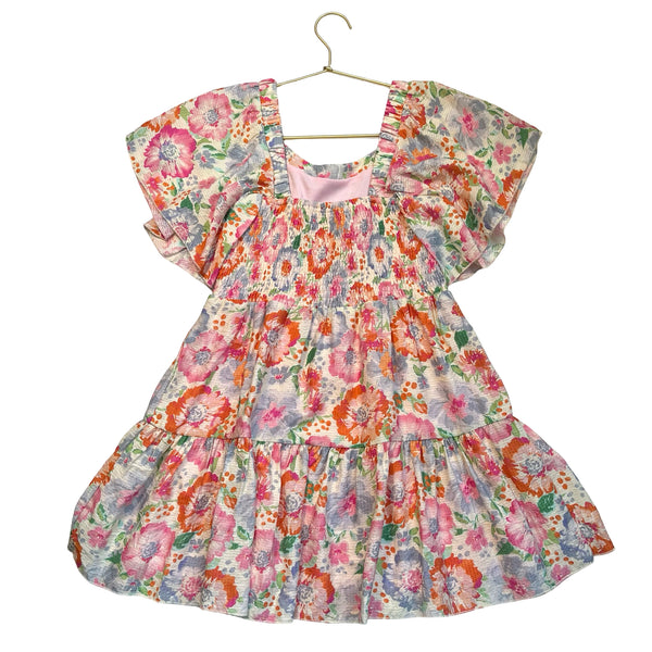 Sara Sara Pastel Floral Side Cut-Out Dress - Size 10