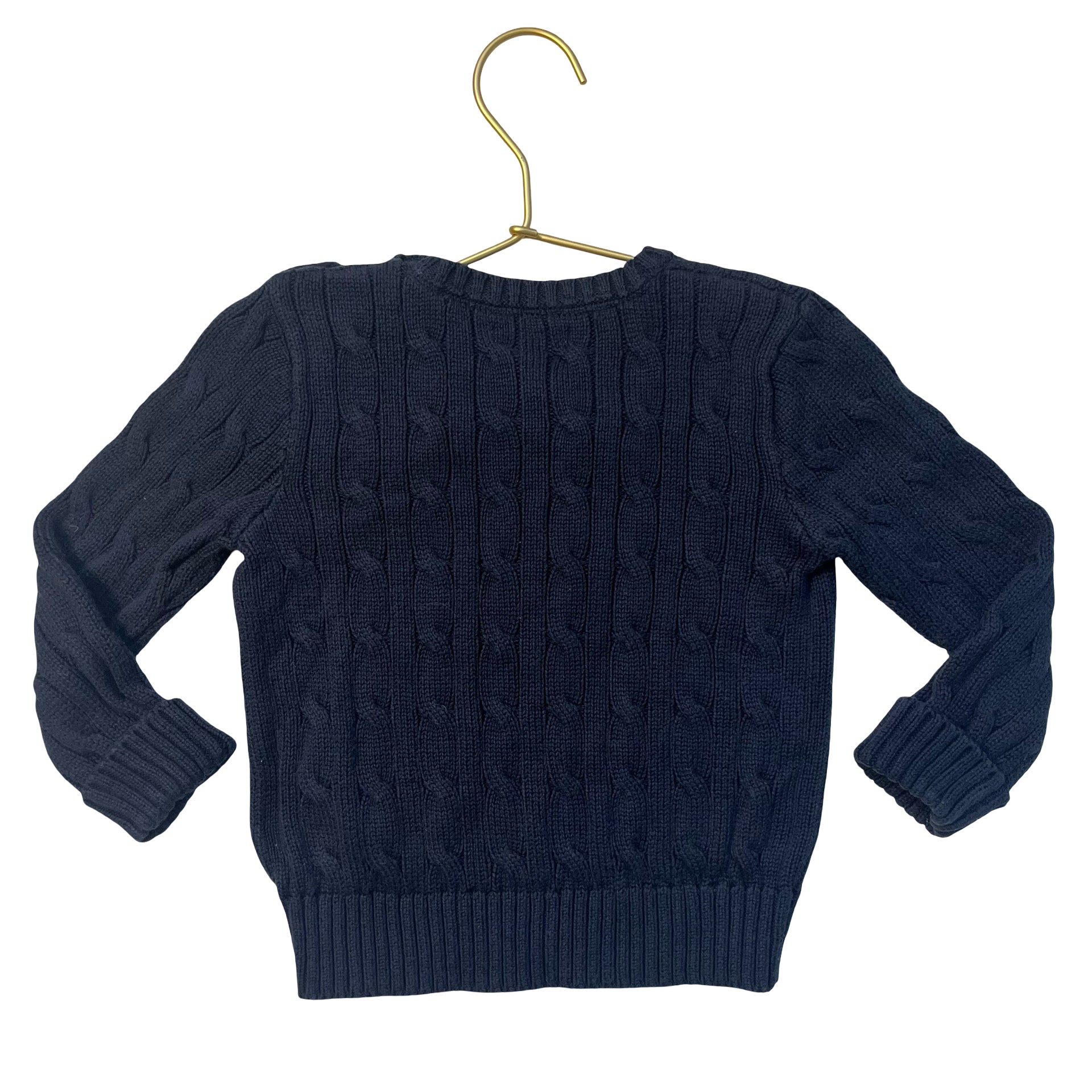 Ralph Lauren Navy Cotton Cable-Knit Sweater - Size 24 Mo