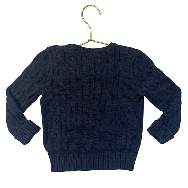 Ralph Lauren Navy Cotton Cable-Knit Sweater - Size 24 Mo