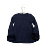 Janie and Jack Navy, Red Plaid Bow Faux Fur Cuff Shirt w/ Tag - Size 4