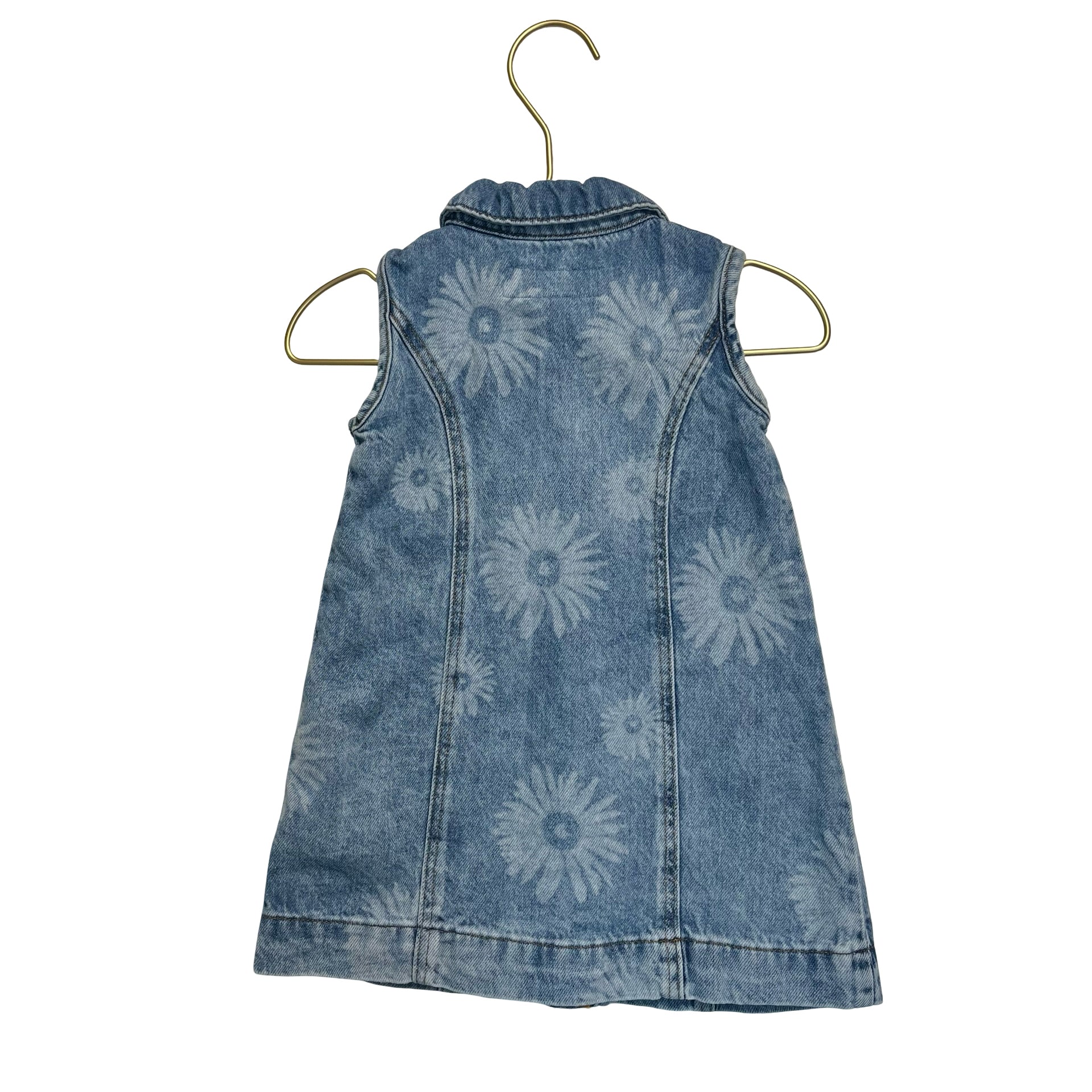 Zara Flower Print Denim Dress - Size 1.5Y