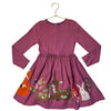 Mini Boden Dusty Plum Forrest Animal Applique Dress - Size 5-6