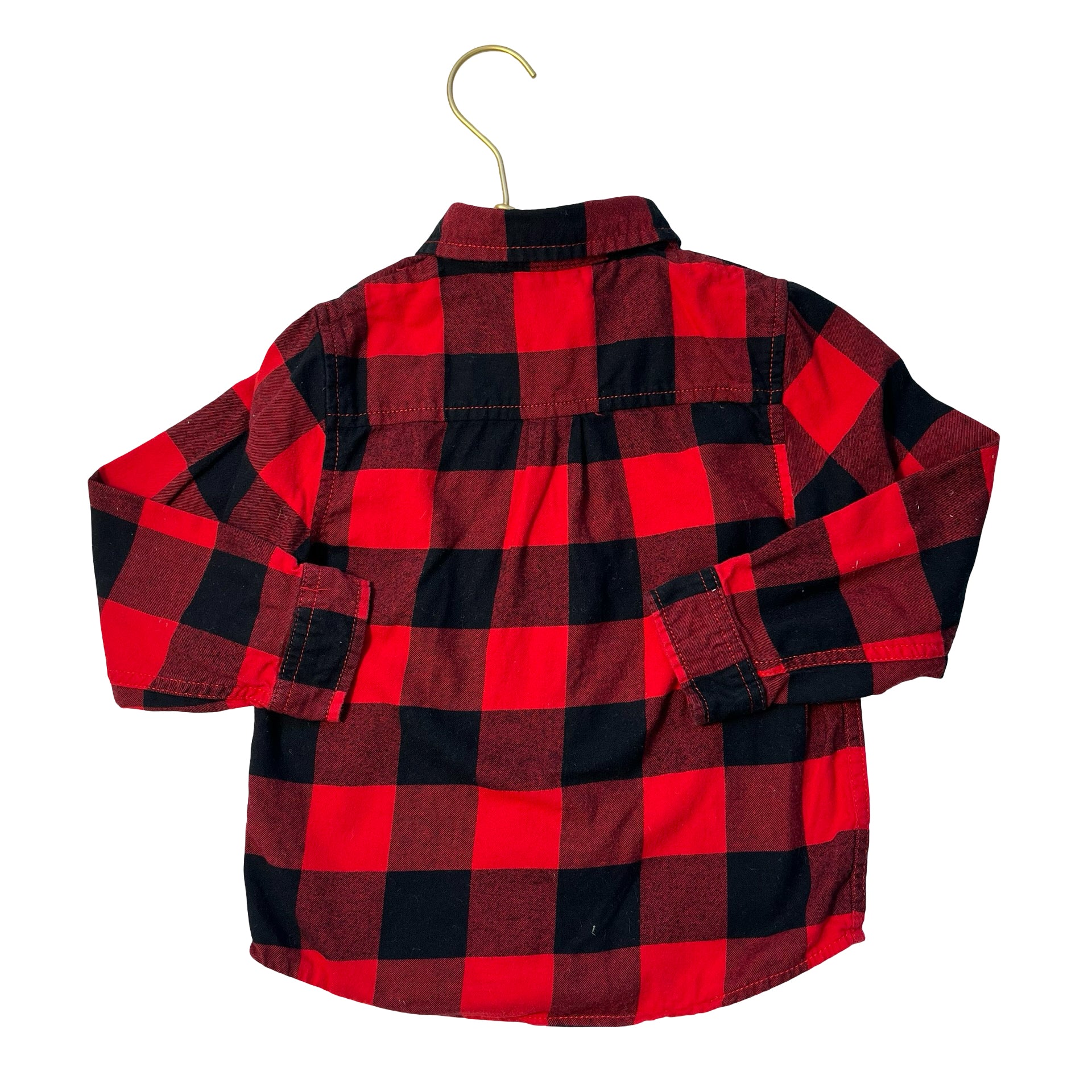 Cat & Jack Red & Black Check Flannel Button Down Shirt - Size 4T