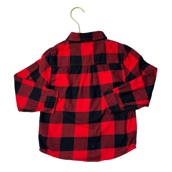 Cat & Jack Red & Black Check Flannel Button Down Shirt - Size 4T