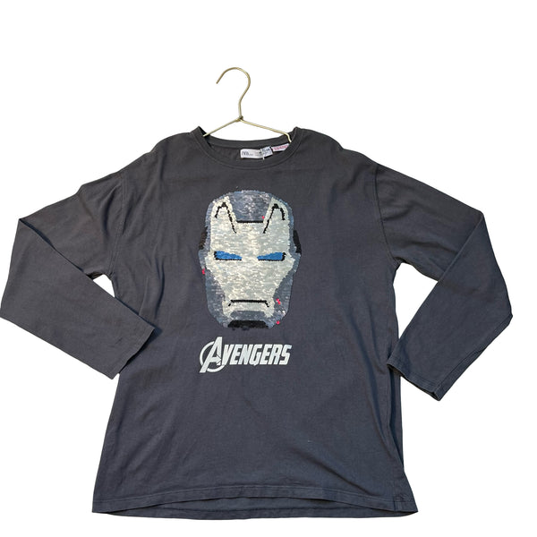 Zara x Avengers Gray Flip Sequin Shirt - Size 10