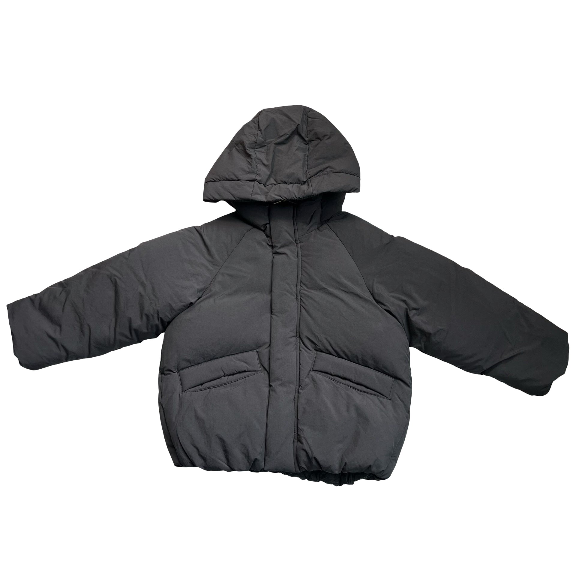 Zara Black Hooded Puffer Jacket - Size 5