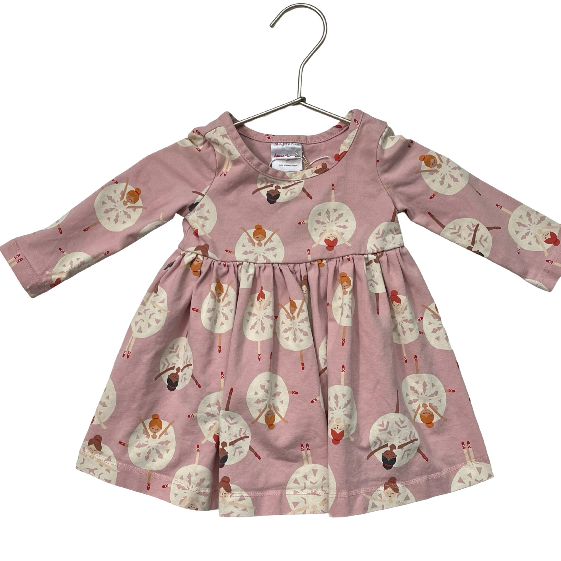 Hanna Andersson Pink Ballerina Print Dress - Size 6-12 Mo