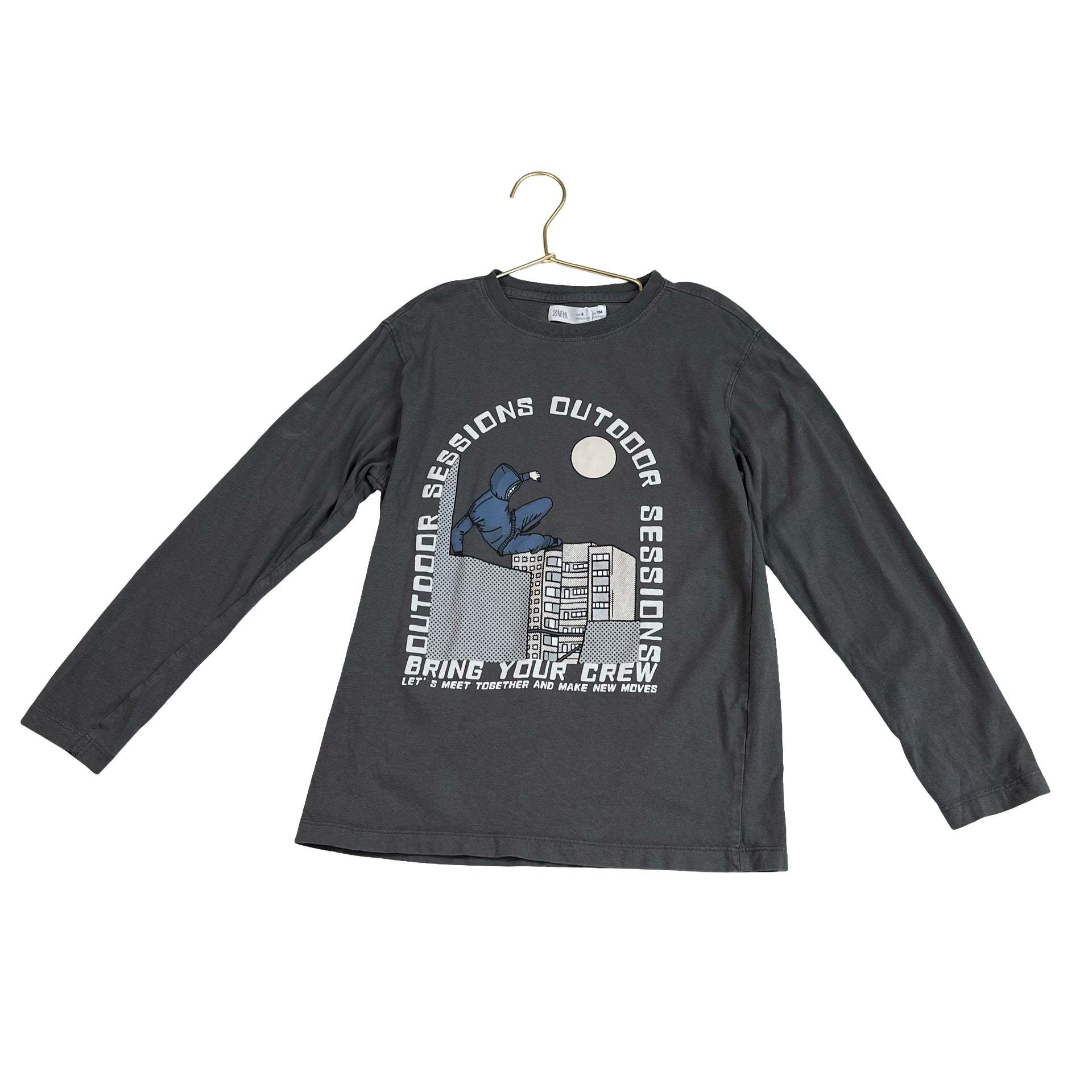 Zara Gray 'Outdoor Sessions' Skateboard Graphic Shirt - Size 9