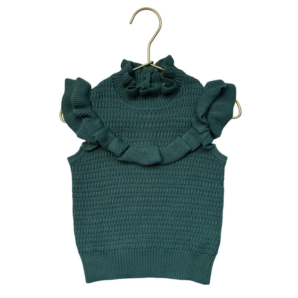 Janie and Jack Green Sleeveless Sweater - Size 3