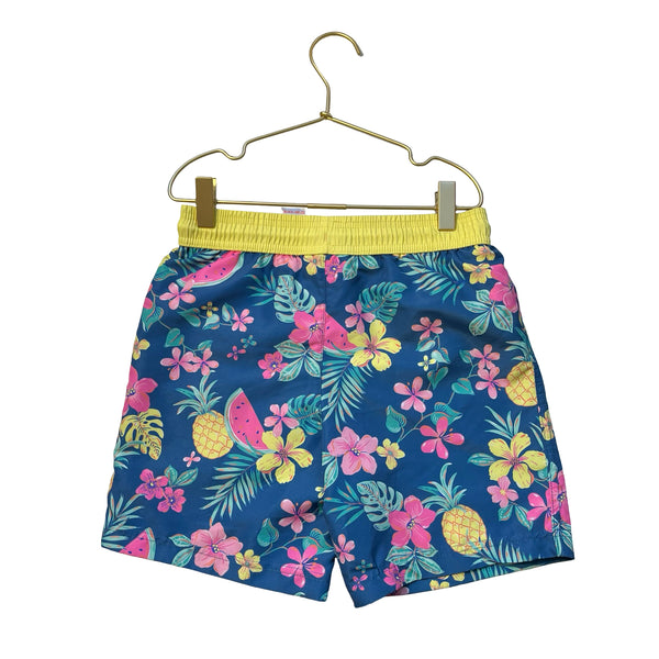 Tommy Bahama Teal Tropical Print Swim Trunks - Size M 7-8
