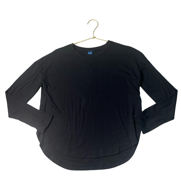 Old Navy Black Ribbed Long Sleeve Shirt - Size L (10/12)
