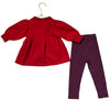 Florence Eiseman Navy & Red Striped Leggings & Red Cotton Sweater Set - Size 2T
