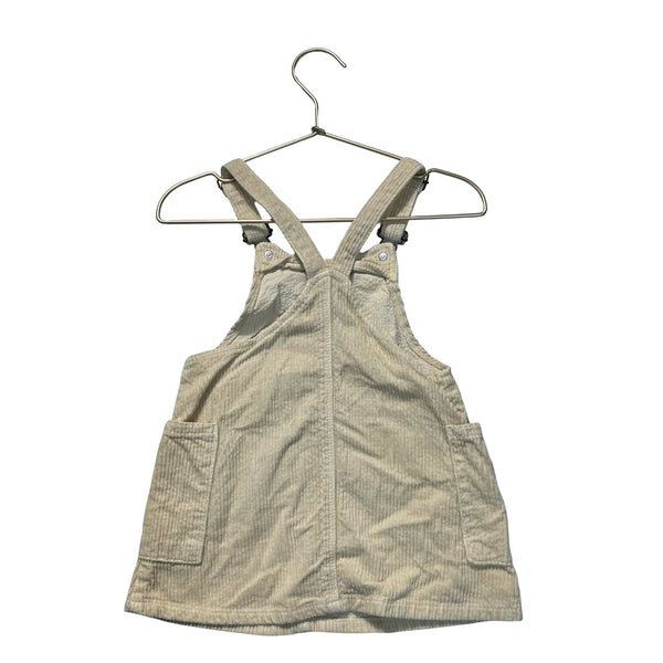 Zara Ivory Corduroy Overall Dress - Size 18-24 Mo