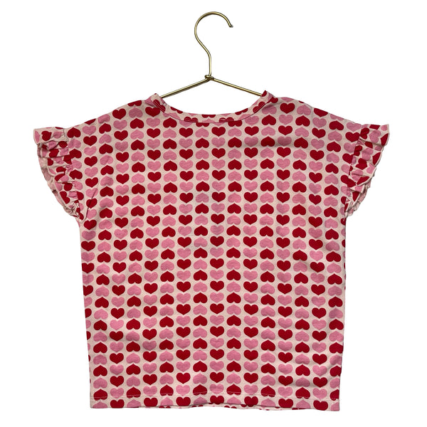Louis Louise Pink & Red Heart Shirt - Size 8