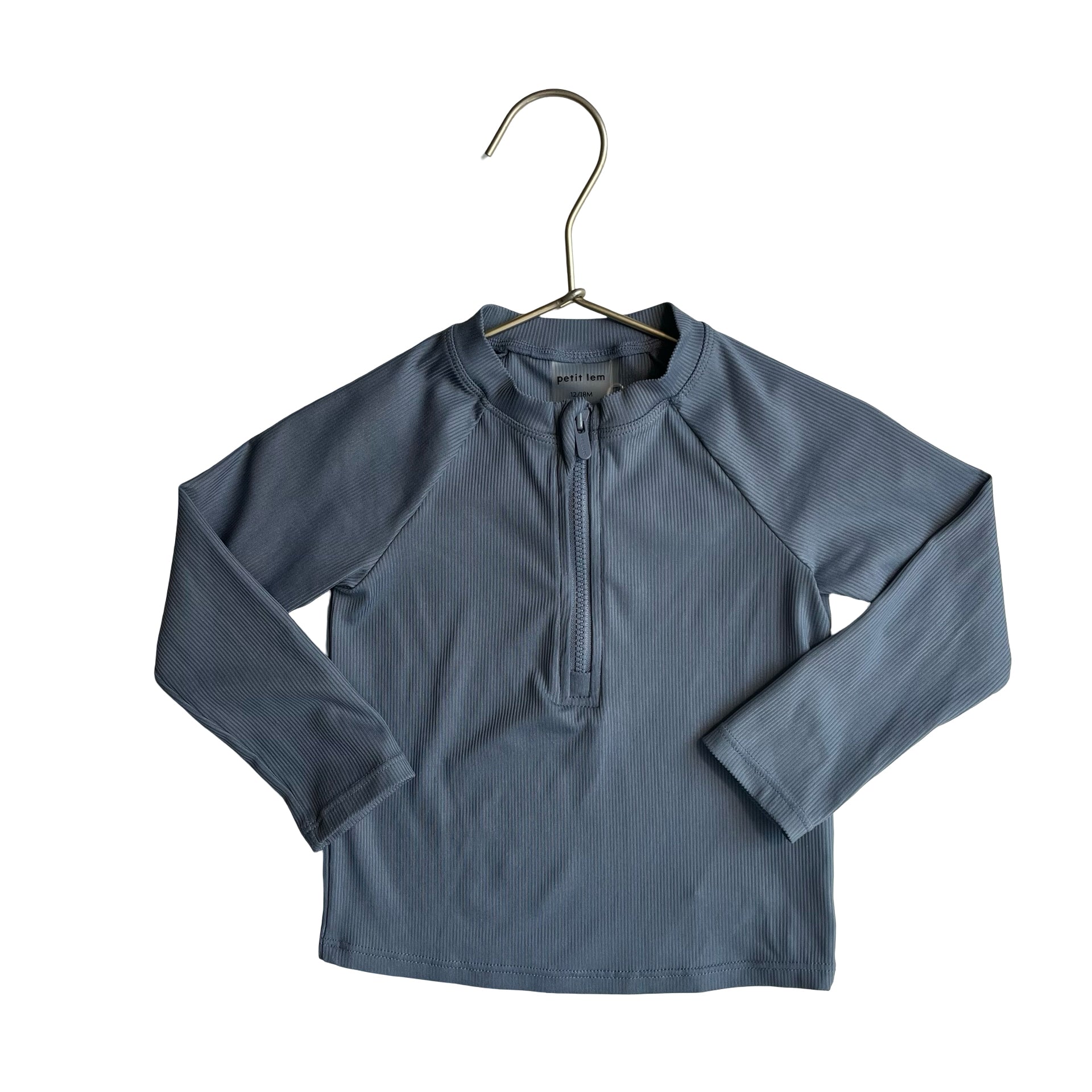Petit Lem Slate Blue Quarter-Zip Rash Guard - Size 12-18 Mo