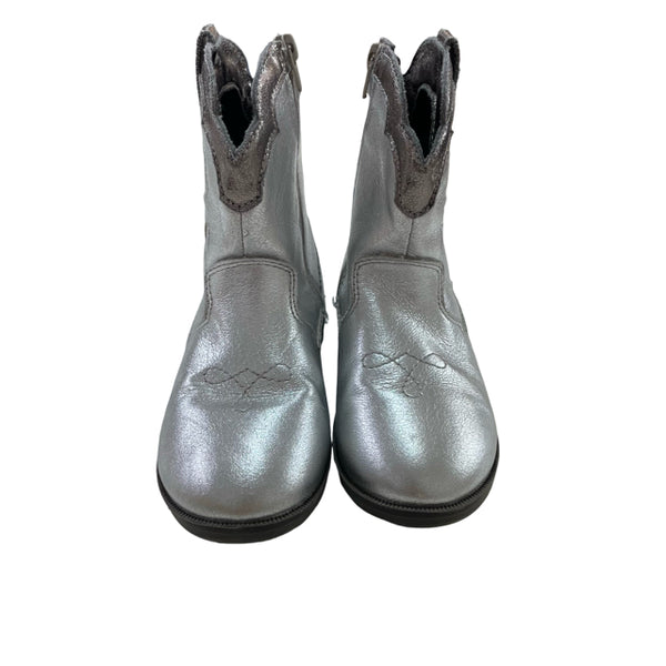 Zara Silver Rose  Cowboy Boots - Size 25 (9)