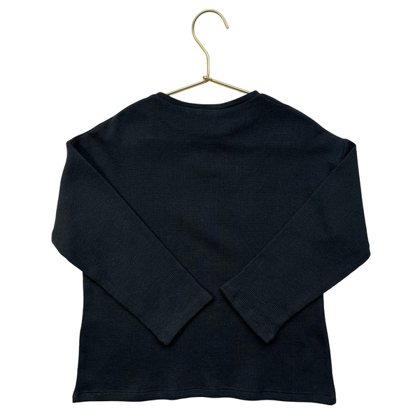 Zara Black & Silver 'Grazie Amore' Waffle Shirt - Size 5-6