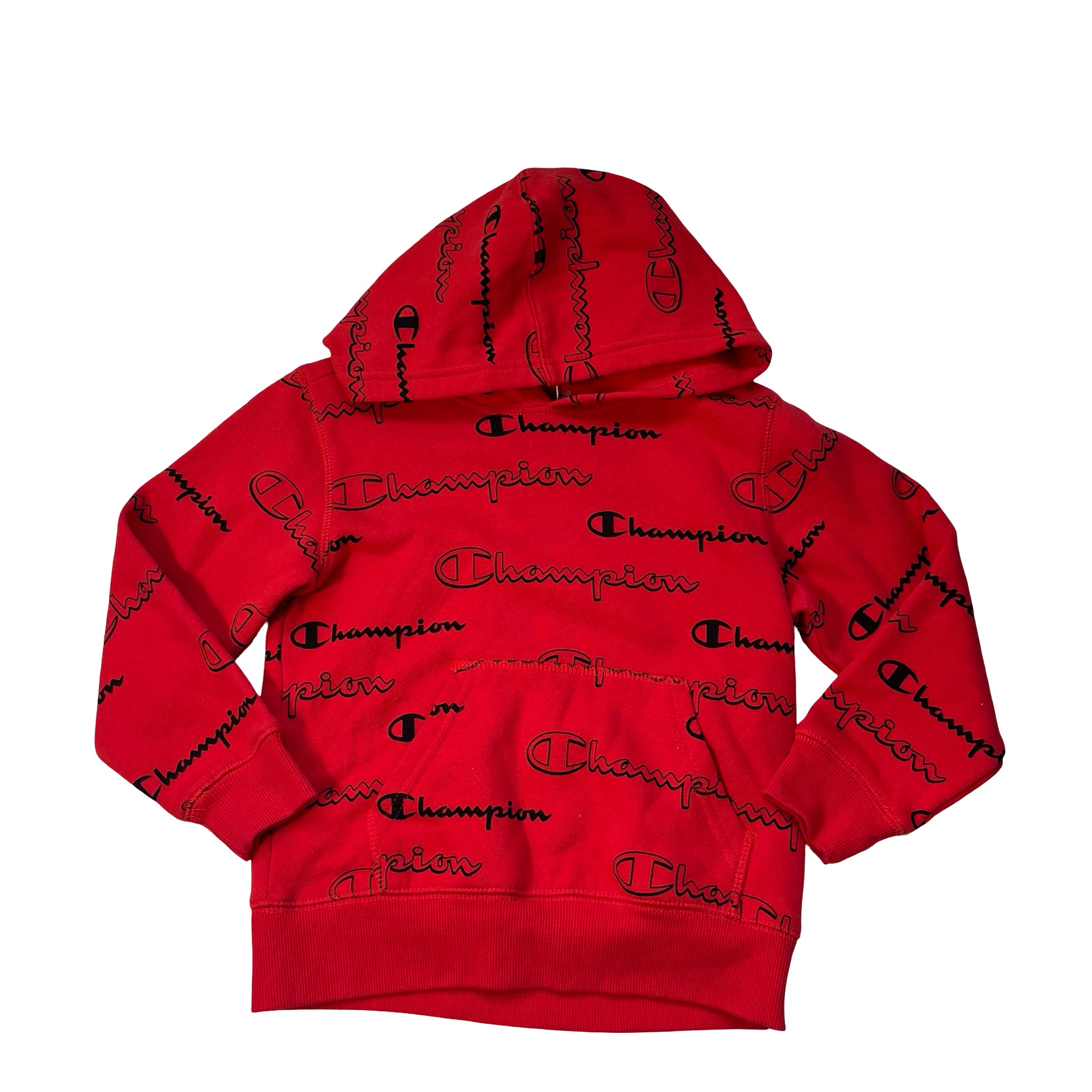 Champion Red & Black Logo Hooded Sweatshirt - Size 6