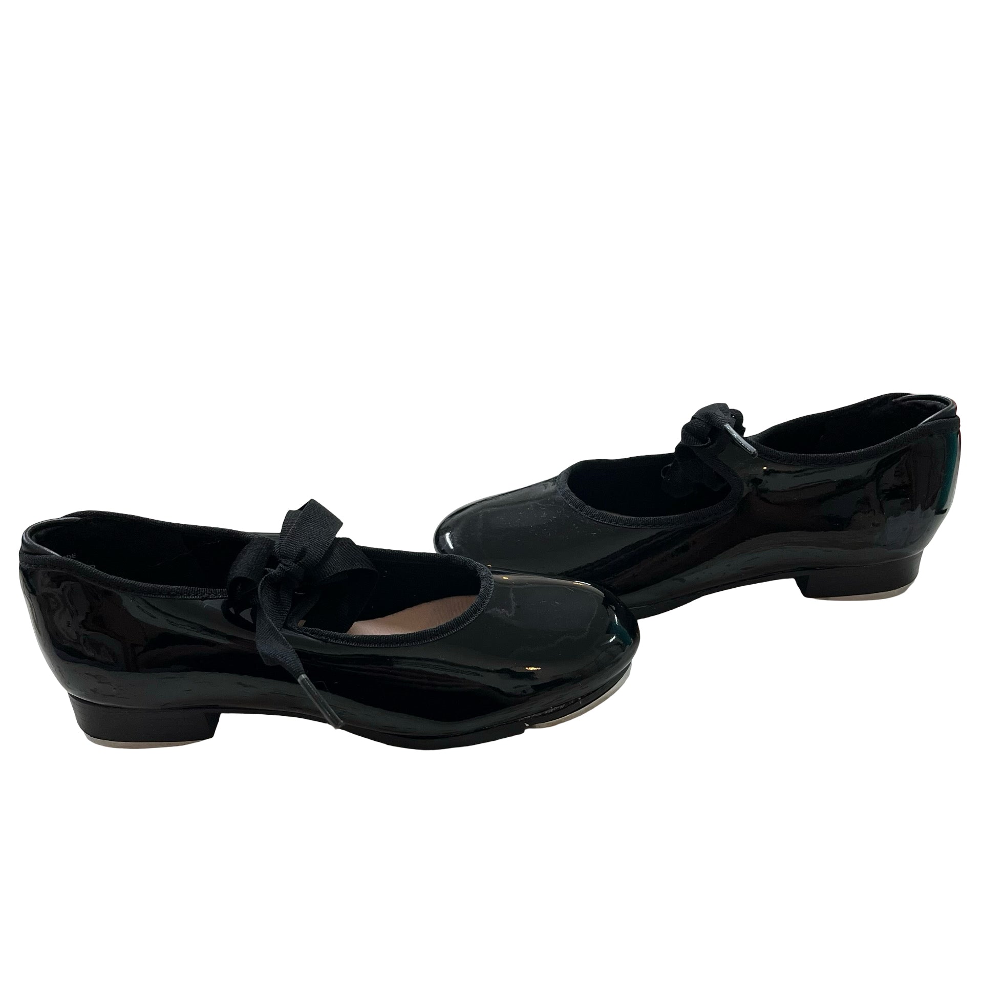Capezio Black Patent Tap Shoes New in Box - Size 1M Big Kid