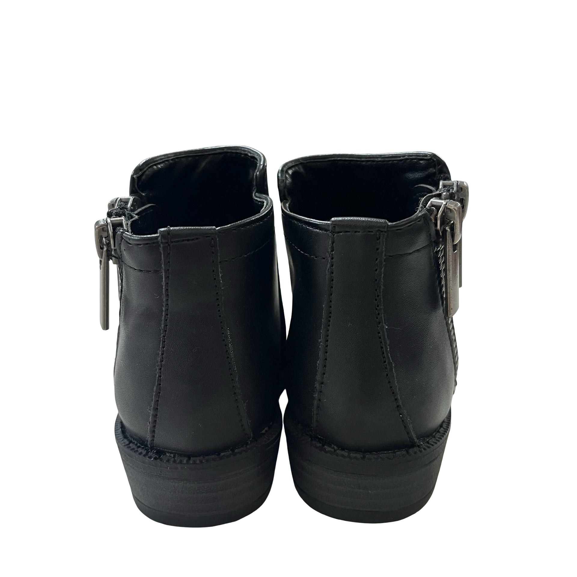 Kidpik Black Zipper Ankle Boots - Size 8