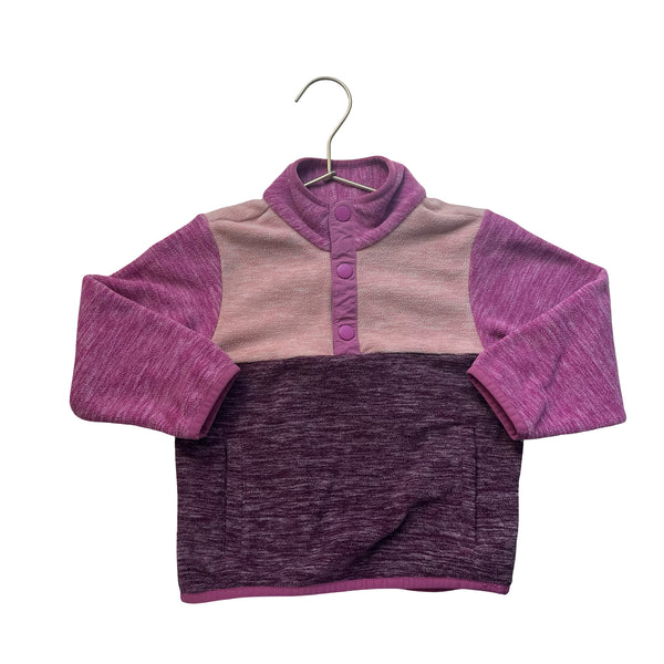 Hanna Andersson Pink Colorblock Fleece Pullover - Size 3T