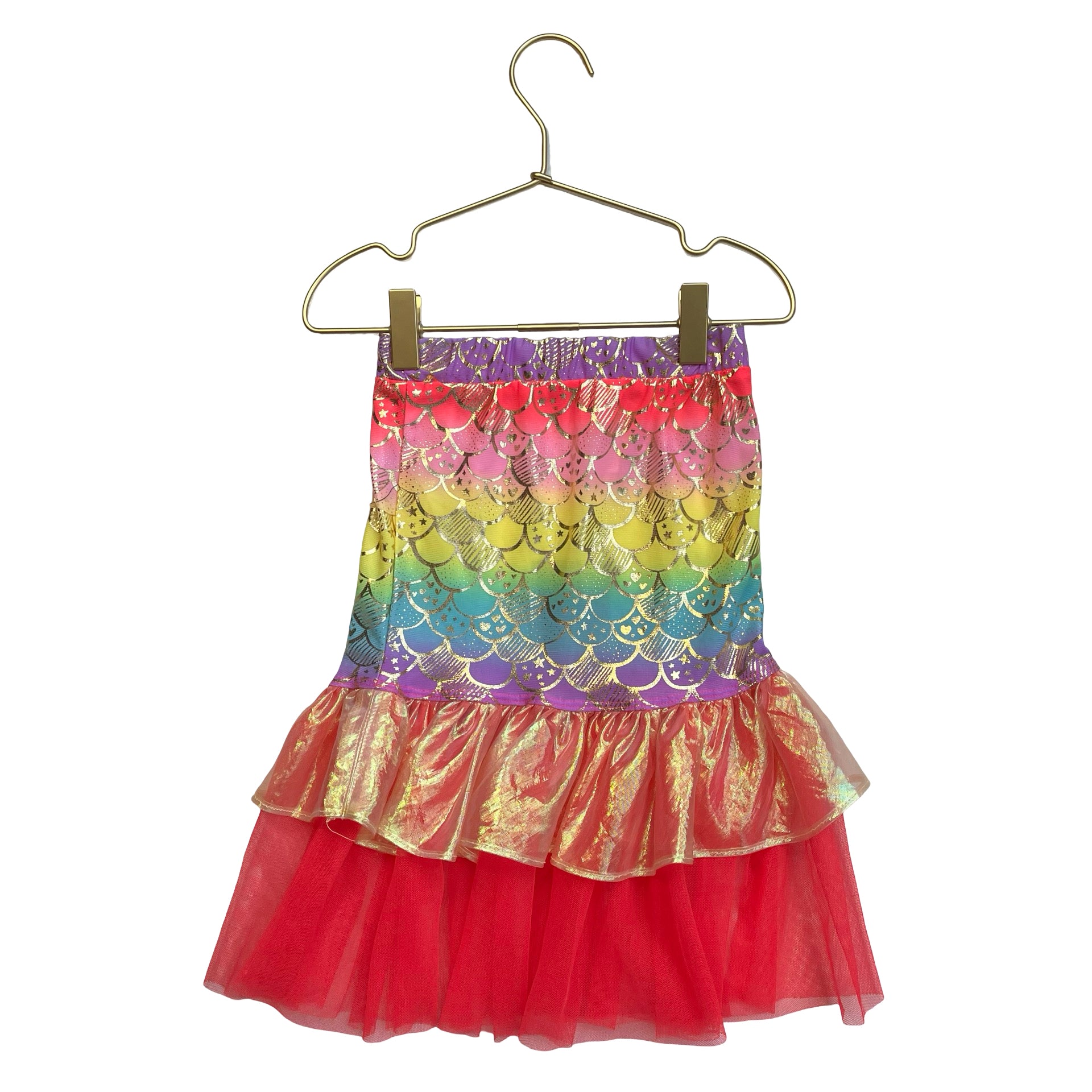 Cat & Jack Colorful Mermaid Metallic & Tulle Swim Cover-Up Skirt - Size 3T