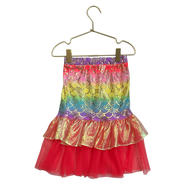 Cat & Jack Colorful Mermaid Metallic & Tulle Swim Cover-Up Skirt - Size 3T