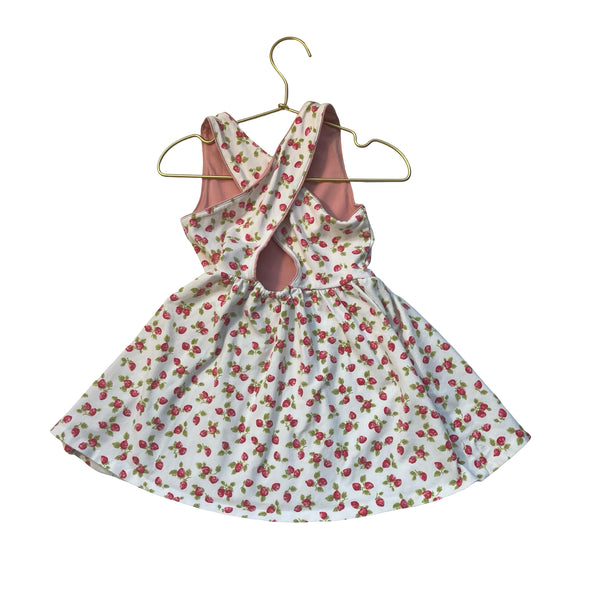 Polo Ralph Lauren Ivory & Red Strawberry Print Dress - Size 3