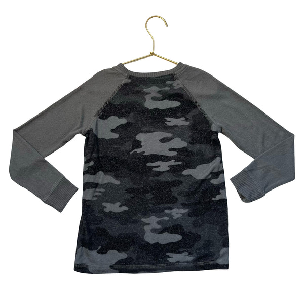 Rumi & Ryder Gray Camouflage Lightweight Sweater - Size S 6-7