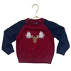 Janie and Jack Burgundy & Navy Moose Sweater - Size 18-24 Mo