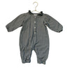 Maison Me Black Gingham Check Flannel One-Piece - Size 18-24 Mo