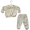 Rylee & Cru Ivory Skier Print Sweatshirt & Jogger Set - Size 6-12 Mo