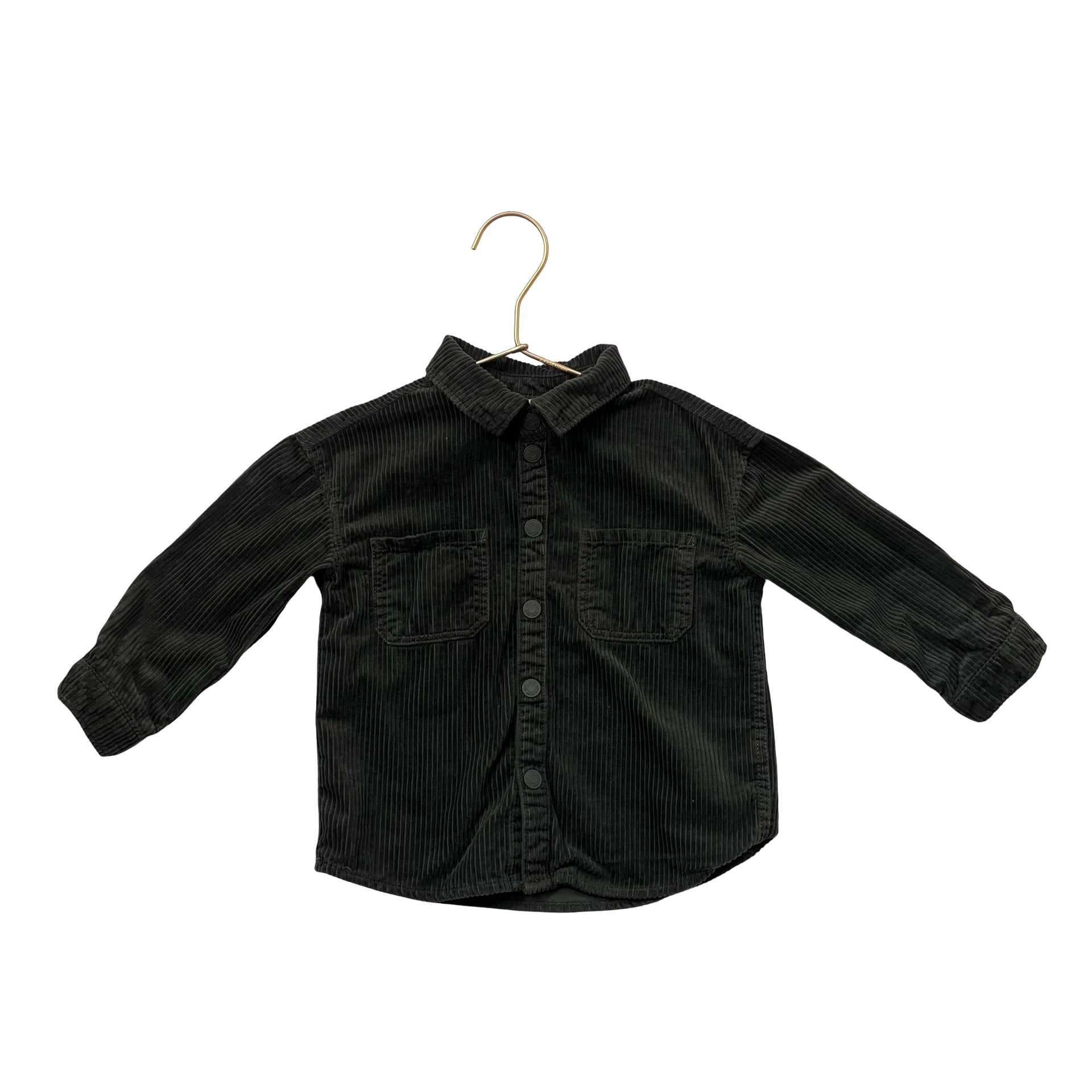 H&M Green Coduroy Snap Front Shirt - Size 18 Mo