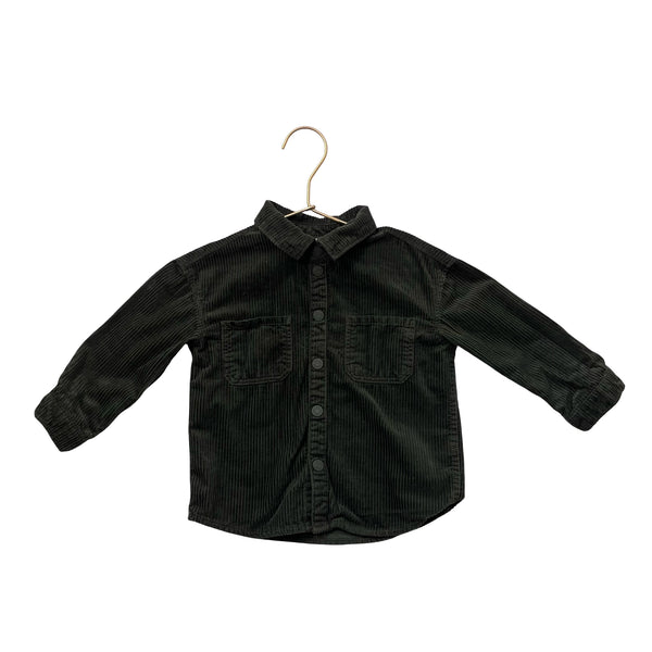 H&M Green Coduroy Snap Front Shirt - Size 18 Mo