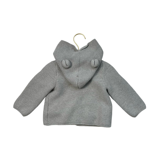Baby Gap Gray Cotton Hooded Cardigan Sweater - Size 12-18 Mo