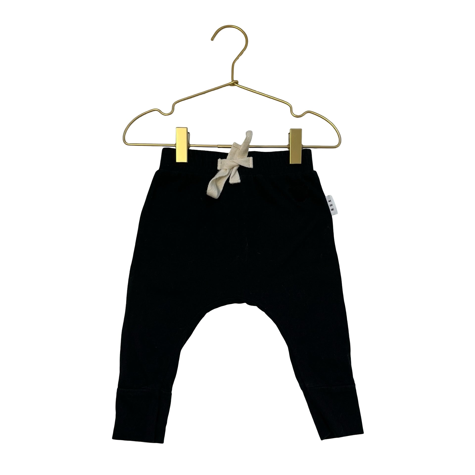 Hux Black Joggers - Size 6-12 Mo