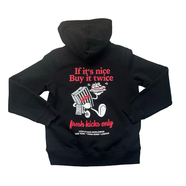 LCKR Black Graphic Hooded Sweatshirt - Size S 8-10