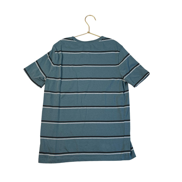 Old Navy Teal, Black & Ivory Stripe T-Shirt - Size L (10/12)