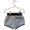 Minnow Ivory & Navy Floral Swim Shorts - Size 3-4T