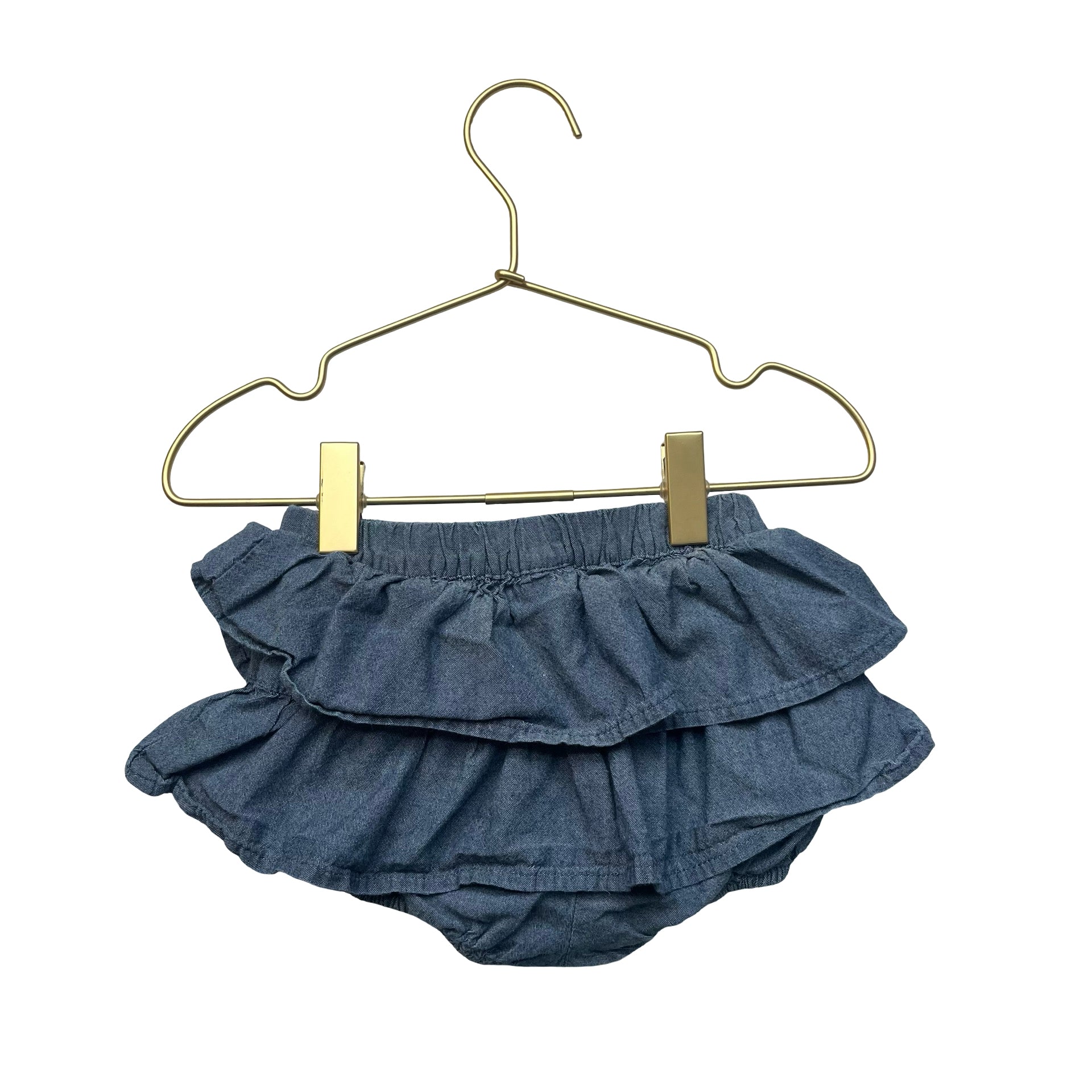 Tea Collection Chambray Ruffle Bubble Shorts - Size 12-18 Mo