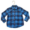 Primary Blue & Orange Plaid Flannel Button Down Shirt - Size 5