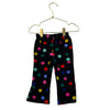 Hanna Andersson Black & Colorful Polka Dot Velour Flare Pants - Size 2T