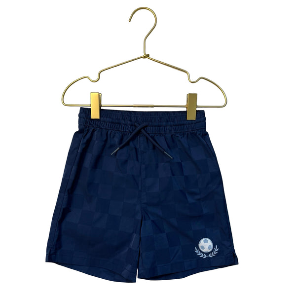 Old Navy Navy Check Soccer Graphic Shorts - Size 3T