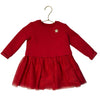 Vertbaudet Red & Gold Quilted & Tulle Dress - Size 2